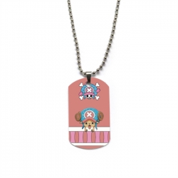 One Piece Anime double-sided full color printed military brand necklace price for 5 pcs