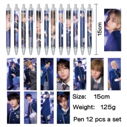 straykids Anime peripheral student color picture ballpoint pen neutral pen 15cm a set of 12