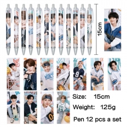 straykids Anime peripheral student color picture ballpoint pen neutral pen 15cm a set of 12