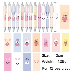 straykids Anime peripheral student color picture ballpoint pen neutral pen 15cm a set of 12