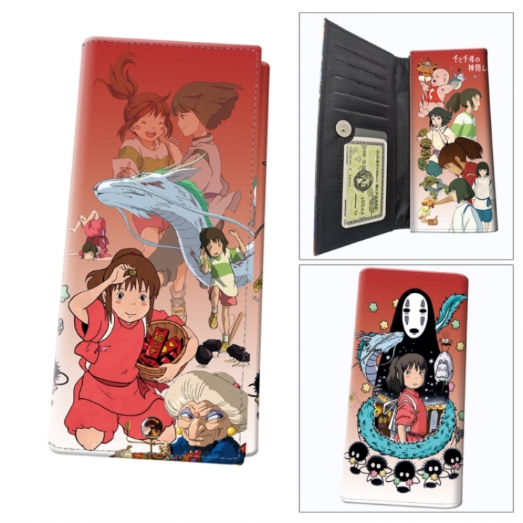Spirited Away Anime wallet long wallet buckle storage bag 18.5x9.5x2CM 100g