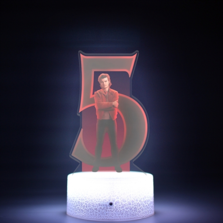 Stranger Things Acrylic Night Light 16 Color-changing USB Interface Box Set 19X7X4CM white base