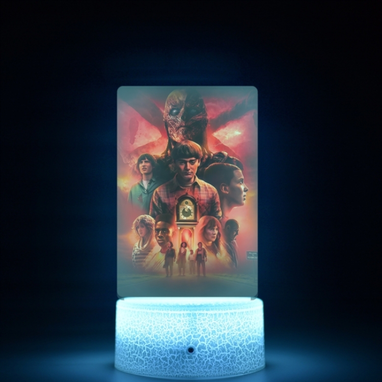 Stranger Things Acrylic Night Light 16 Color-changing USB Interface Box Set 19X7X4CM white base