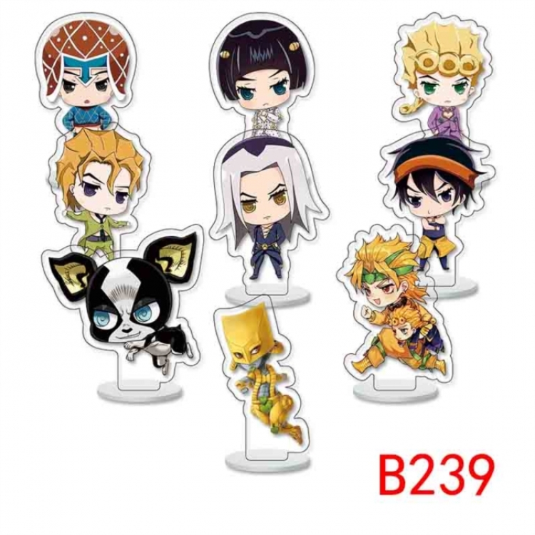 JoJos Bizarre Adventure Anime Character acrylic Small Standing Plates  Keychain 6cm a set of 9