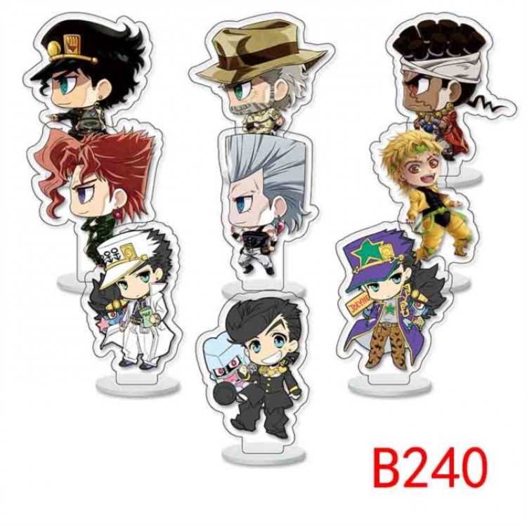 JoJos Bizarre Adventure Anime Character acrylic Small Standing Plates  Keychain 6cm a set of 9