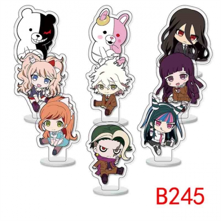 Dangan-Ronpa Anime Character acrylic Small Standing Plates  Keychain 6cm a set of 9