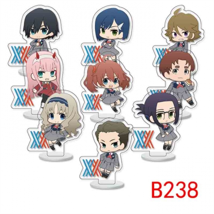 DARLING in the FRANX Anime Character acrylic Small Standing Plates  Keychain 6cm a set of 9