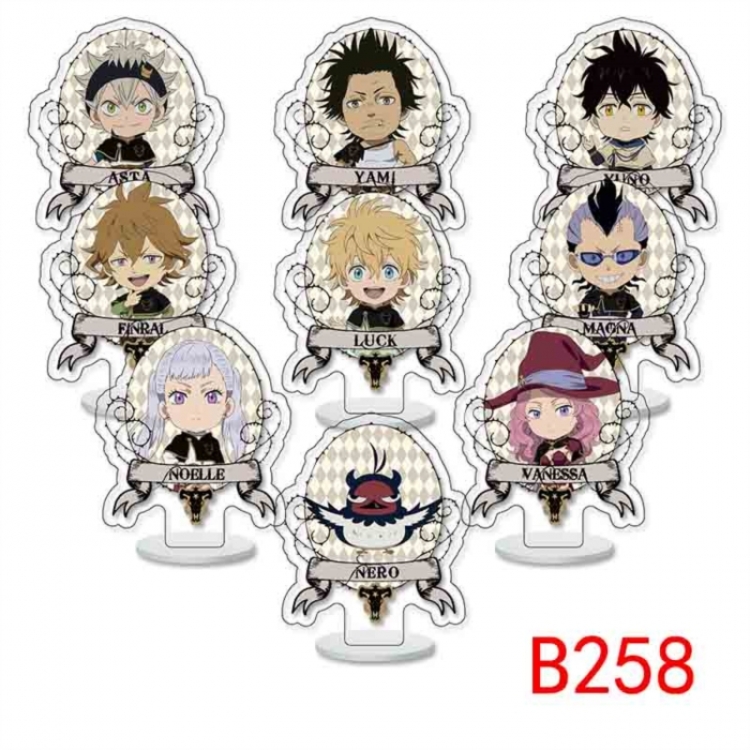 Black Clover Anime Character acrylic Small Standing Plates  Keychain 6cm a set of 9