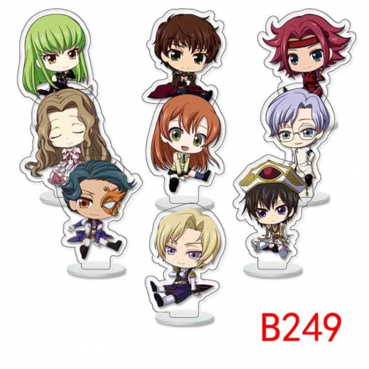 Code Geass Anime Character acrylic Small Standing Plates  Keychain 6cm a set of 9