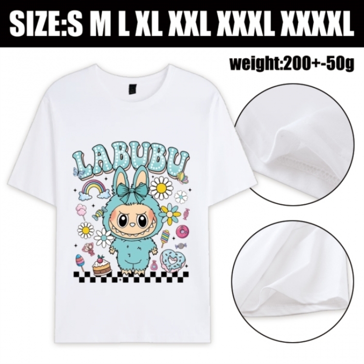 Labubu Anime printed pure cotton short sleeved T-shirt from S to 4XL