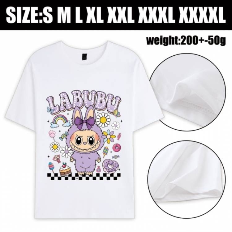 Labubu Anime printed pure cotton short sleeved T-shirt from S to 4XL