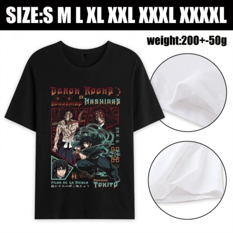 Demon Slayer Kimets Anime printed pure cotton short sleeved T-shirt from S to 4XL
