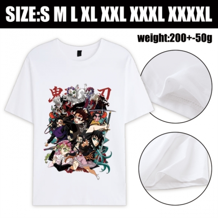 Demon Slayer Kimets Anime printed pure cotton short sleeved T-shirt from S to 4XL
