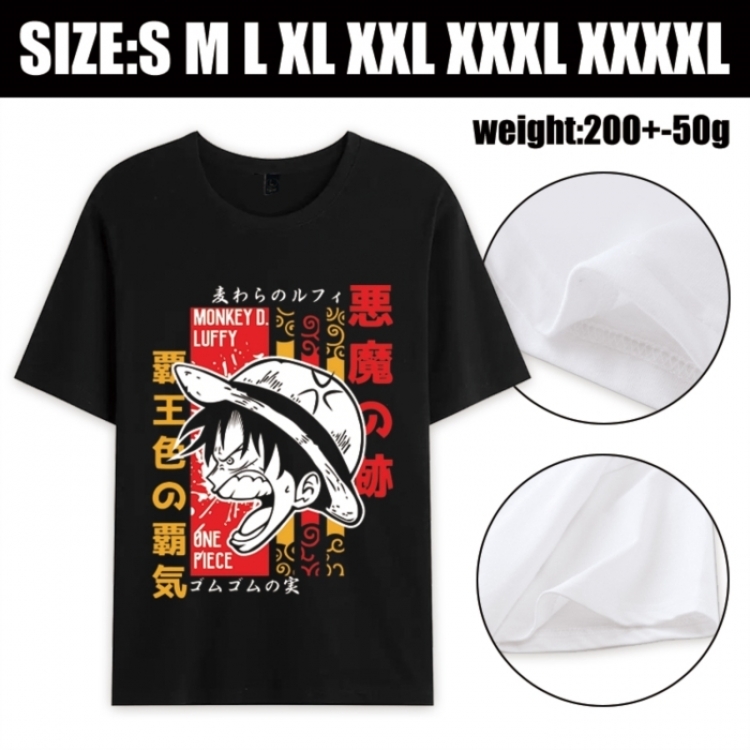 One Piece Anime printed pure cotton short sleeved T-shirt from S to 4XL