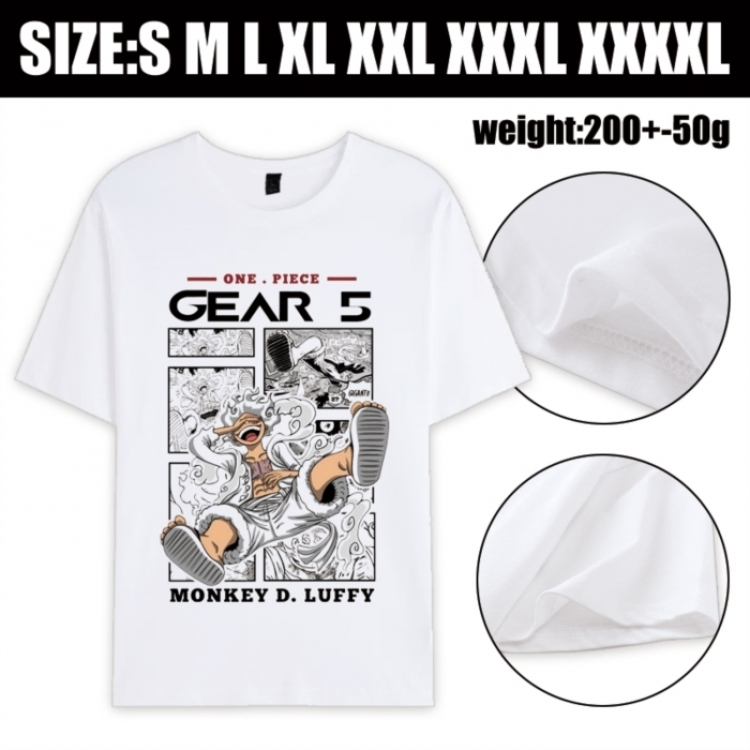 One Piece Anime printed pure cotton short sleeved T-shirt from S to 4XL