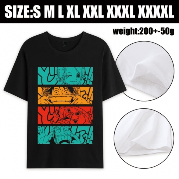 One Piece Anime printed pure cotton short sleeved T-shirt from S to 4XL