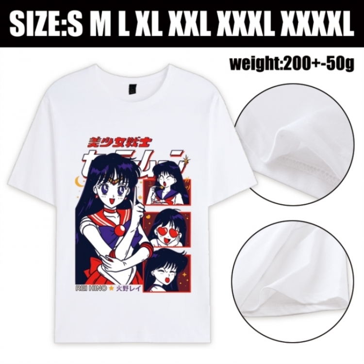 sailormoon Anime printed pure cotton short sleeved T-shirt from S to 4XL