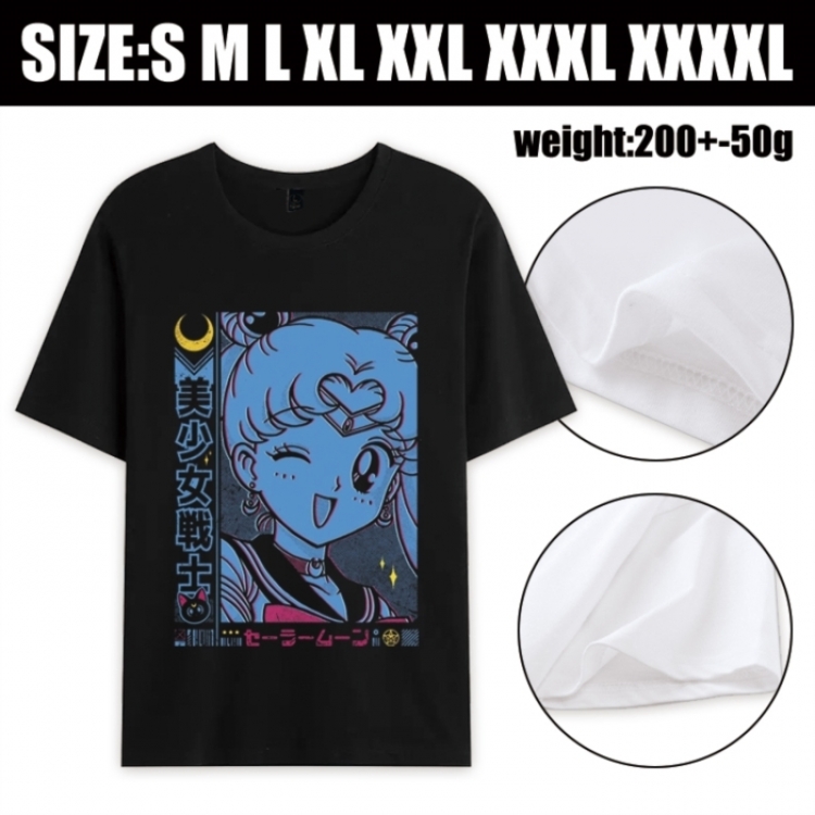 sailormoon Anime printed pure cotton short sleeved T-shirt from S to 4XL