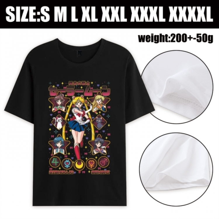 sailormoon Anime printed pure cotton short sleeved T-shirt from S to 4XL