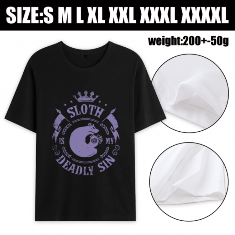 The Seven Deadly Sins Anime printed pure cotton short sleeved T-shirt from S to 4XL