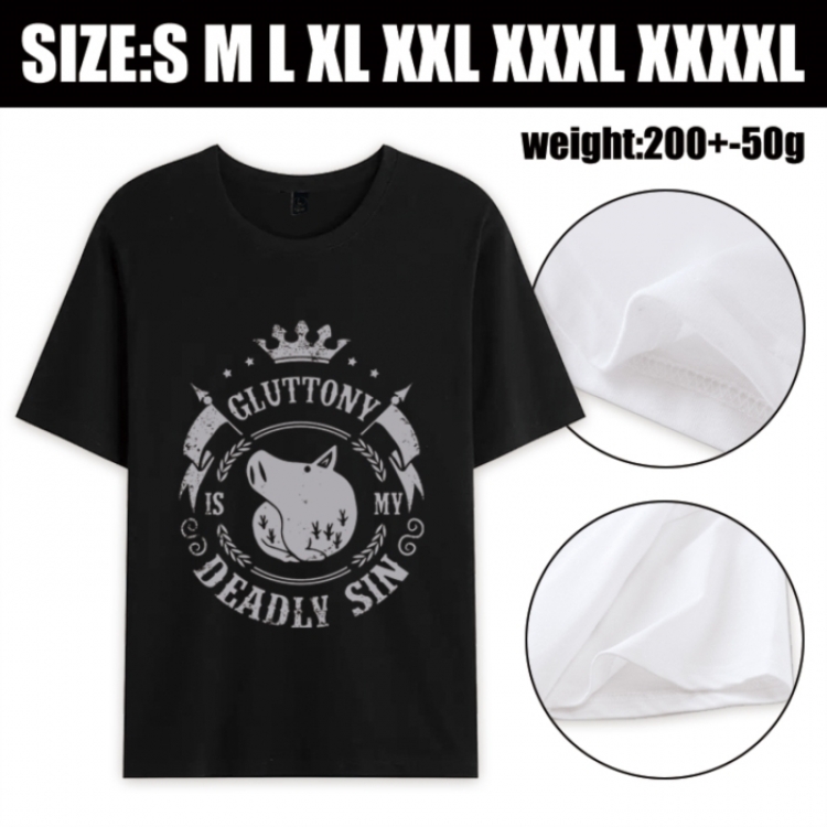 The Seven Deadly Sins Anime printed pure cotton short sleeved T-shirt from S to 4XL