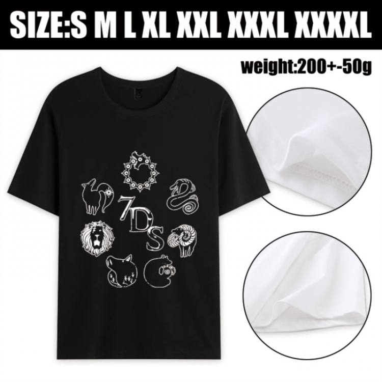 The Seven Deadly Sins Anime printed pure cotton short sleeved T-shirt from S to 4XL