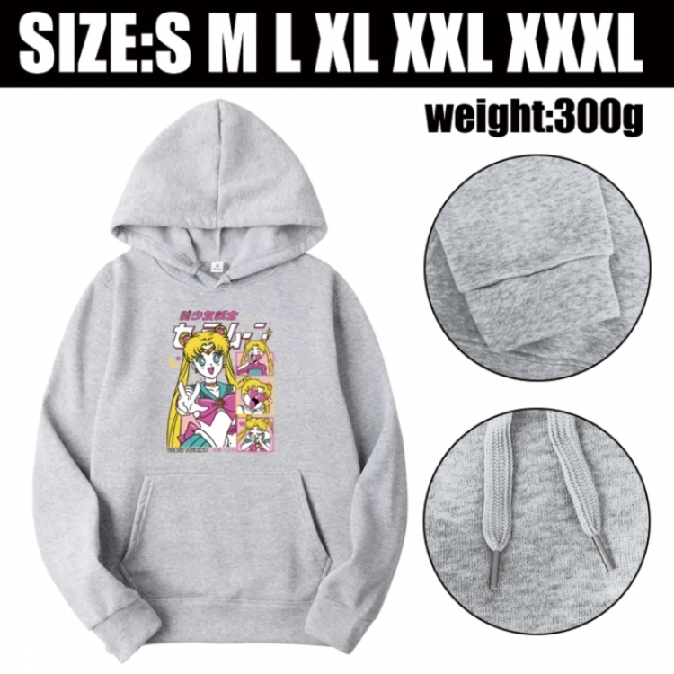 sailormoon Anime printed hooded sweatshirt top from S to 3XL