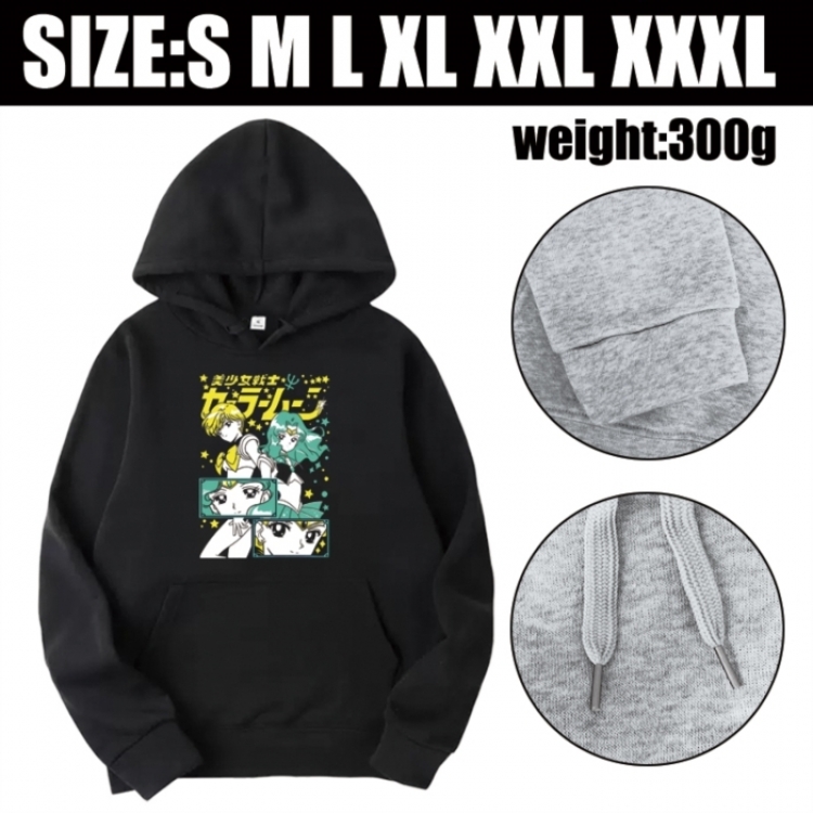 sailormoon Anime printed hooded sweatshirt top from S to 3XL