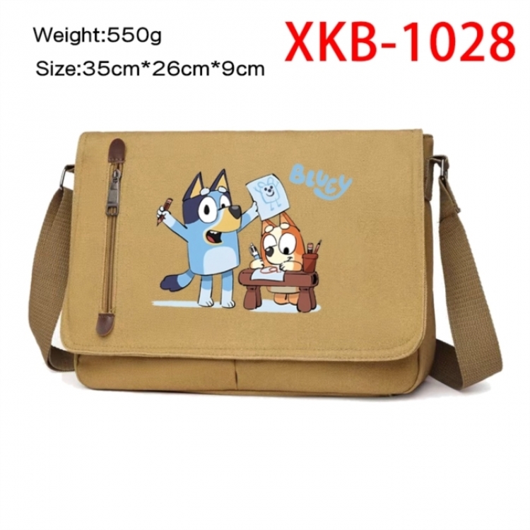 Bluey Anime Retro Canvas Shoulder Bag Crossbody Bag Mailman Bag 35x26x9cm