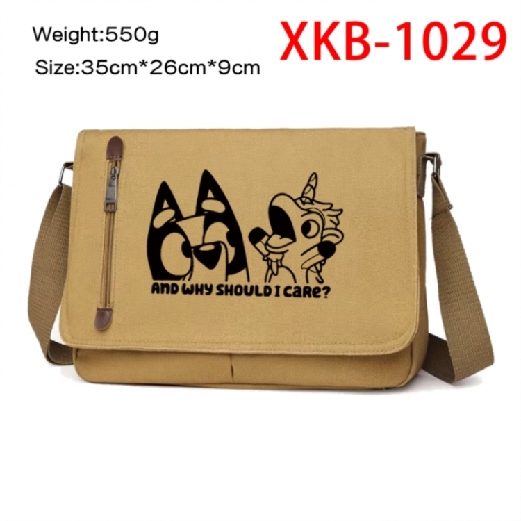 Bluey Anime Retro Canvas Shoulder Bag Crossbody Bag Mailman Bag 35x26x9cm