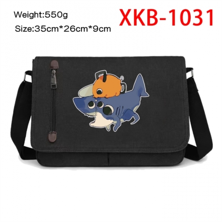 Chainsaw Man Anime Retro Canvas Shoulder Bag Crossbody Bag Mailman Bag 35x26x9cm