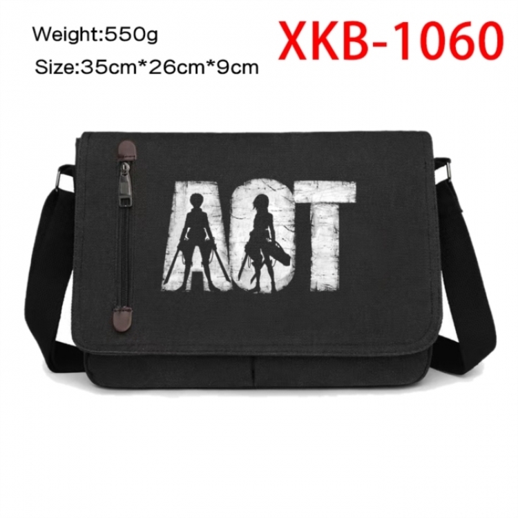 Shingeki no Kyojin Anime Retro Canvas Shoulder Bag Crossbody Bag Mailman Bag 35x26x9cm