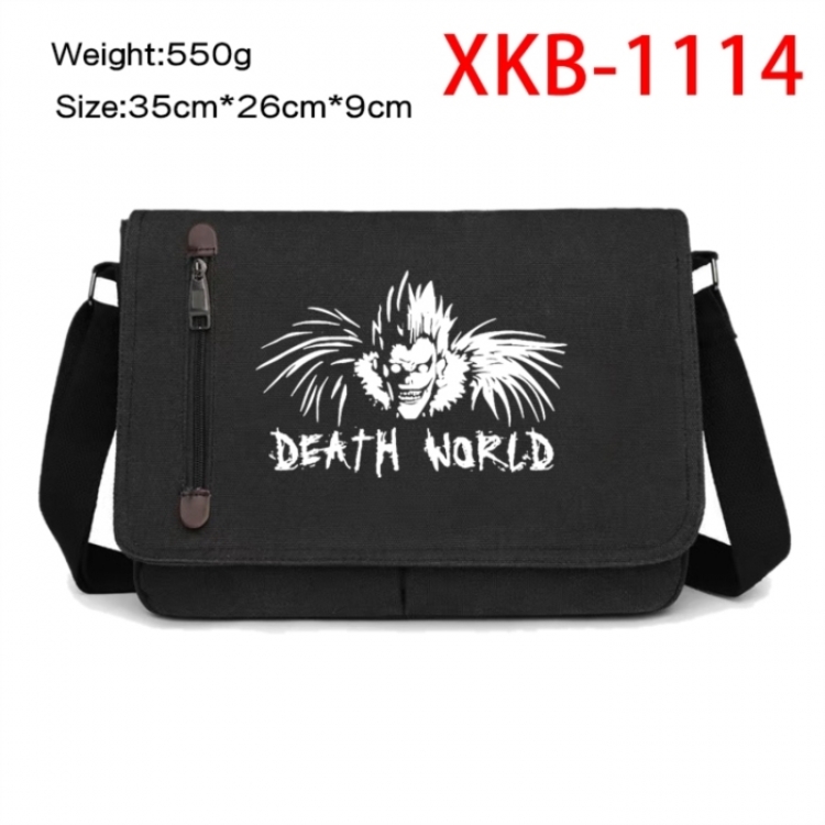 Death note Anime Retro Canvas Shoulder Bag Crossbody Bag Mailman Bag 35x26x9cm