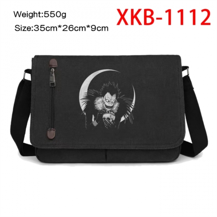 Death note Anime Retro Canvas Shoulder Bag Crossbody Bag Mailman Bag 35x26x9cm