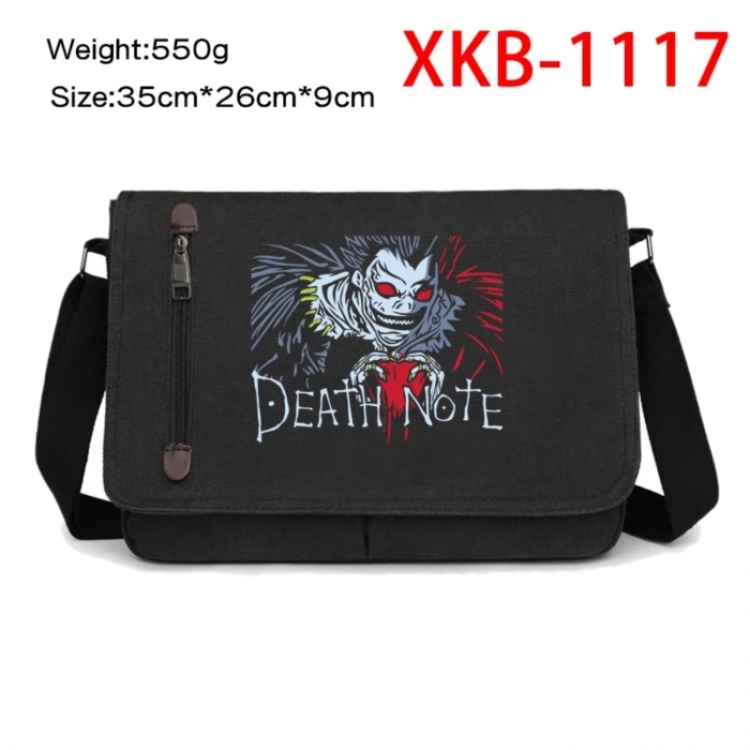 Death note Anime Retro Canvas Shoulder Bag Crossbody Bag Mailman Bag 35x26x9cm
