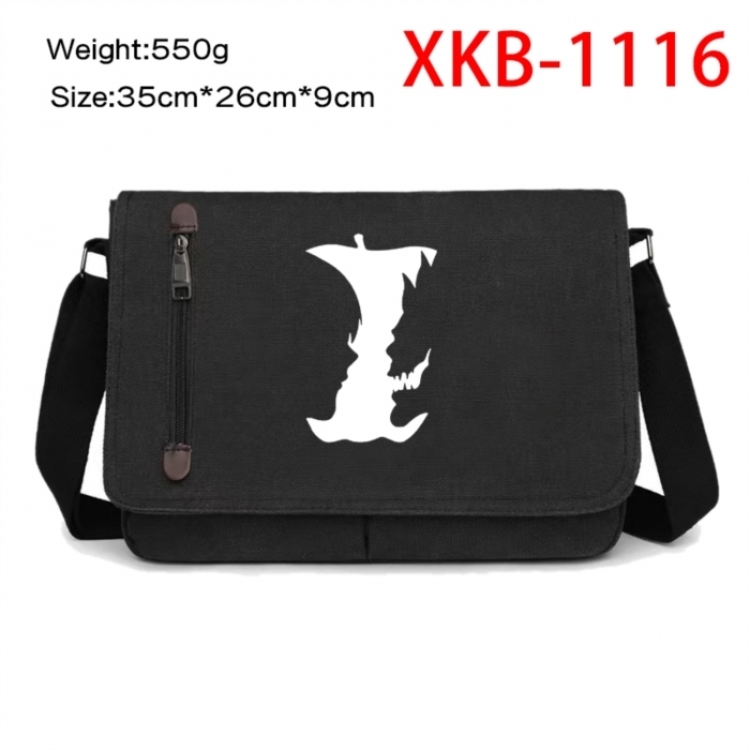Death note Anime Retro Canvas Shoulder Bag Crossbody Bag Mailman Bag 35x26x9cm