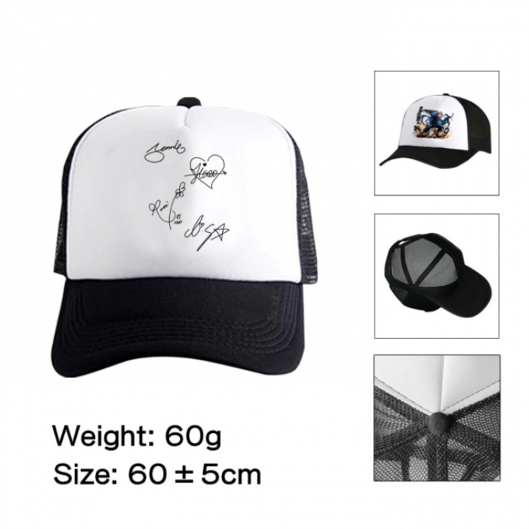 BLACK PINK Anime mesh cap peaked cap sun hat 60cm