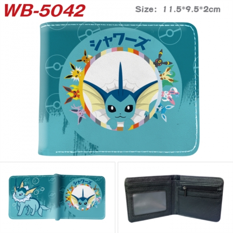 Pokemon Animation color PU leather half fold wallet 11.5X9X2CM