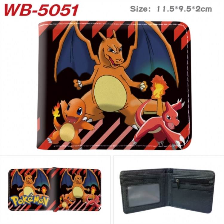 Pokemon Animation color PU leather half fold wallet 11.5X9X2CM