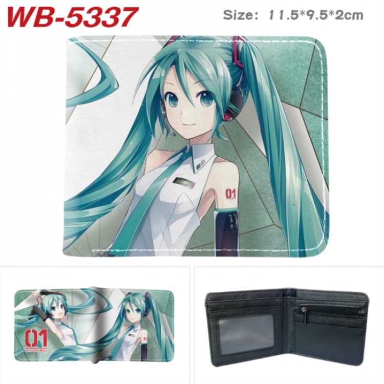 Hatsune Miku Animation color PU leather half fold wallet 11.5X9X2CM