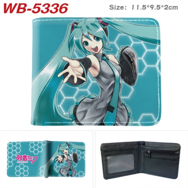 Hatsune Miku Animation color PU leather half fold wallet 11.5X9X2CM