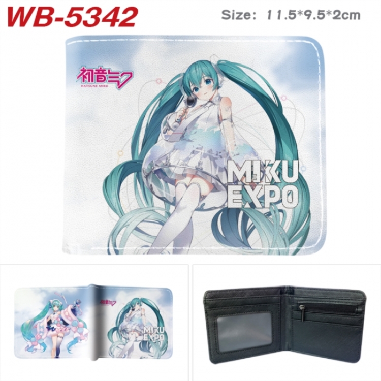 Hatsune Miku Animation color PU leather half fold wallet 11.5X9X2CM