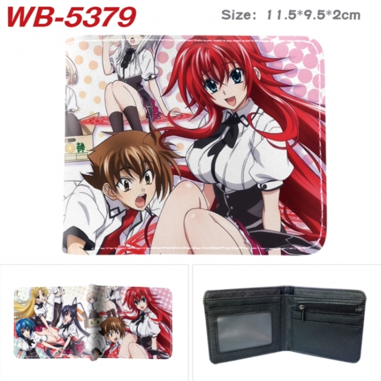 High School D×D Animation color PU leather half fold wallet 11.5X9X2CM