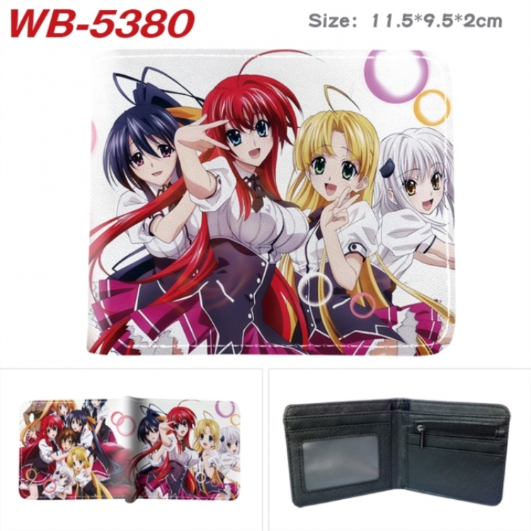 High School D×D Animation color PU leather half fold wallet 11.5X9X2CM