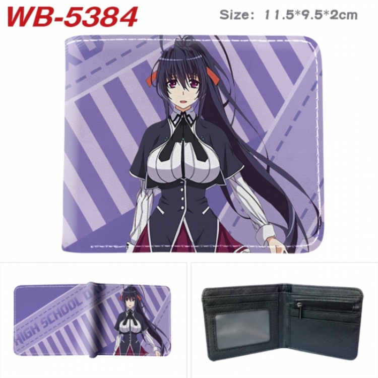 High School D×D Animation color PU leather half fold wallet 11.5X9X2CM