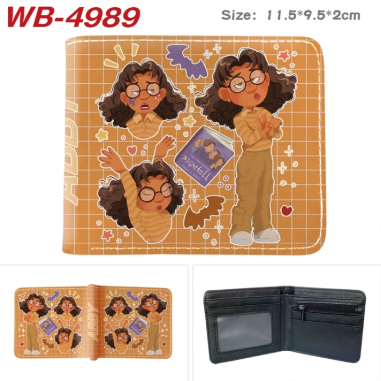 Turning Red Animation color PU leather half fold wallet 11.5X9X2CM