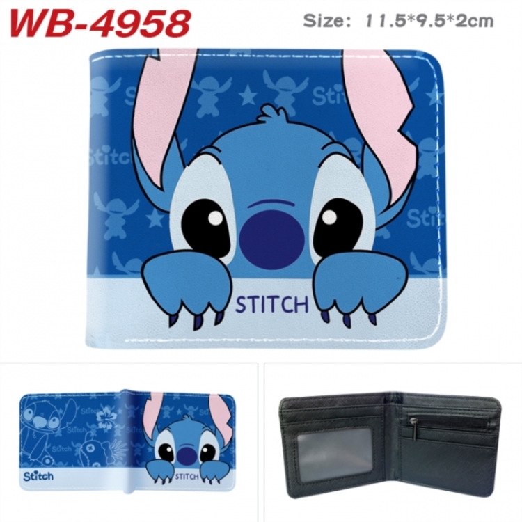 Lilo & Stitch Animation color PU leather half fold wallet 11.5X9X2CM