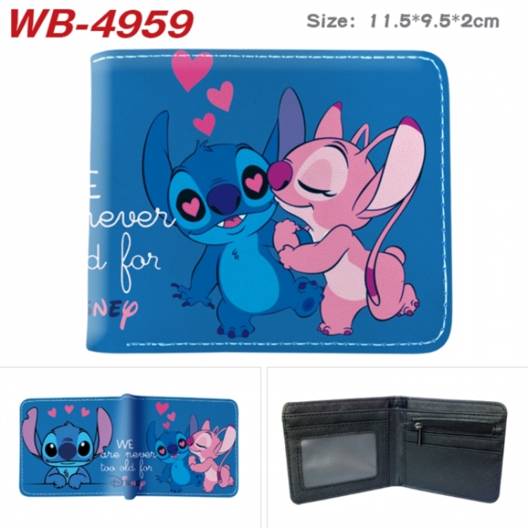 Lilo & Stitch Animation color PU leather half fold wallet 11.5X9X2CM