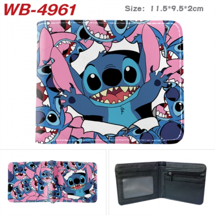 Lilo & Stitch Animation color PU leather half fold wallet 11.5X9X2CM