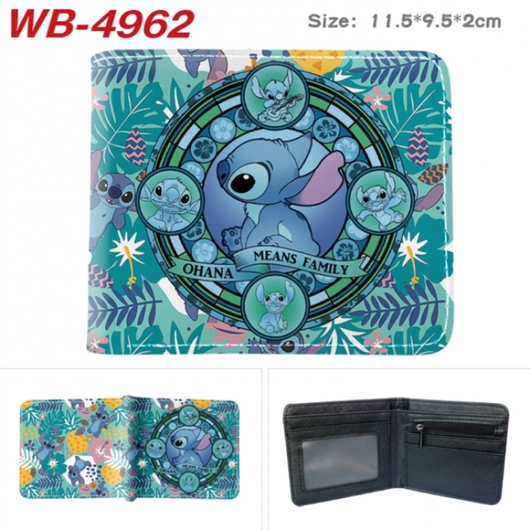Lilo & Stitch Animation color PU leather half fold wallet 11.5X9X2CM
